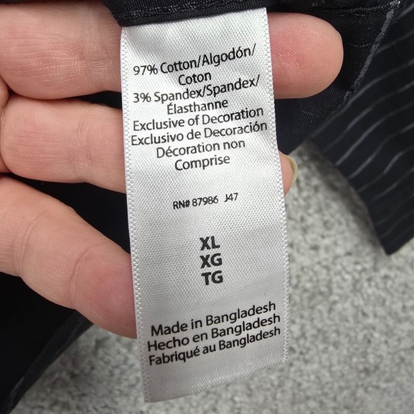 Ike Behar Shirt Mens XL Black Stripe Button Up Long Sleeve Office Staple Classic - Picture 7 of 13